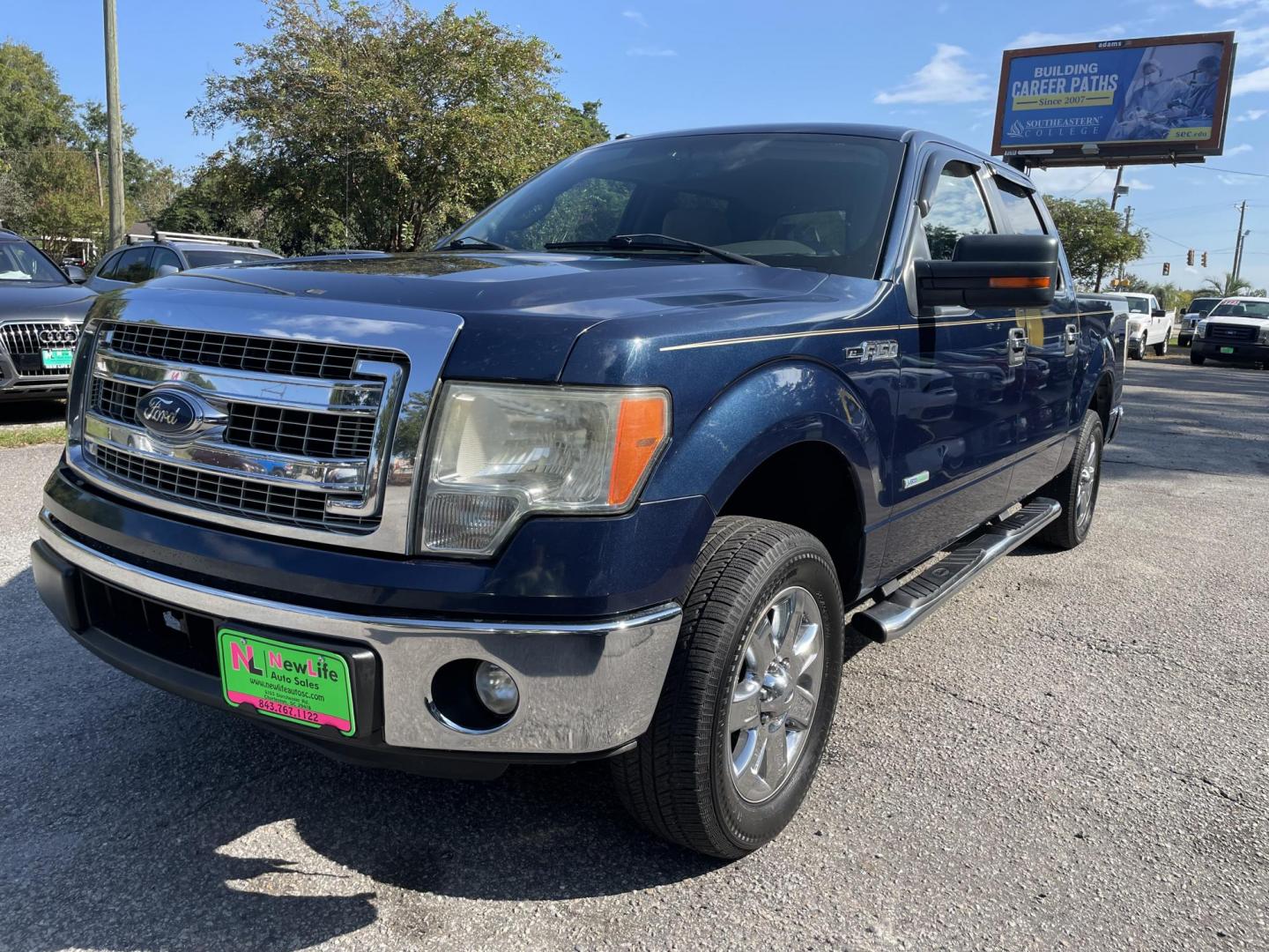 2014 BLUE FORD F-150 XLT (1FTFW1CT7EK) with an 3.5L engine, Automatic transmission, located at 5103 Dorchester Rd., Charleston, SC, 29418-5607, (843) 767-1122, 36.245171, -115.228050 - Photo#3